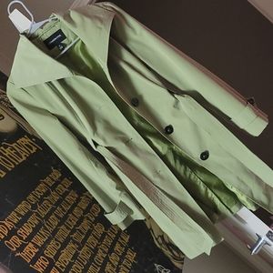 Apple green London fog trench coat